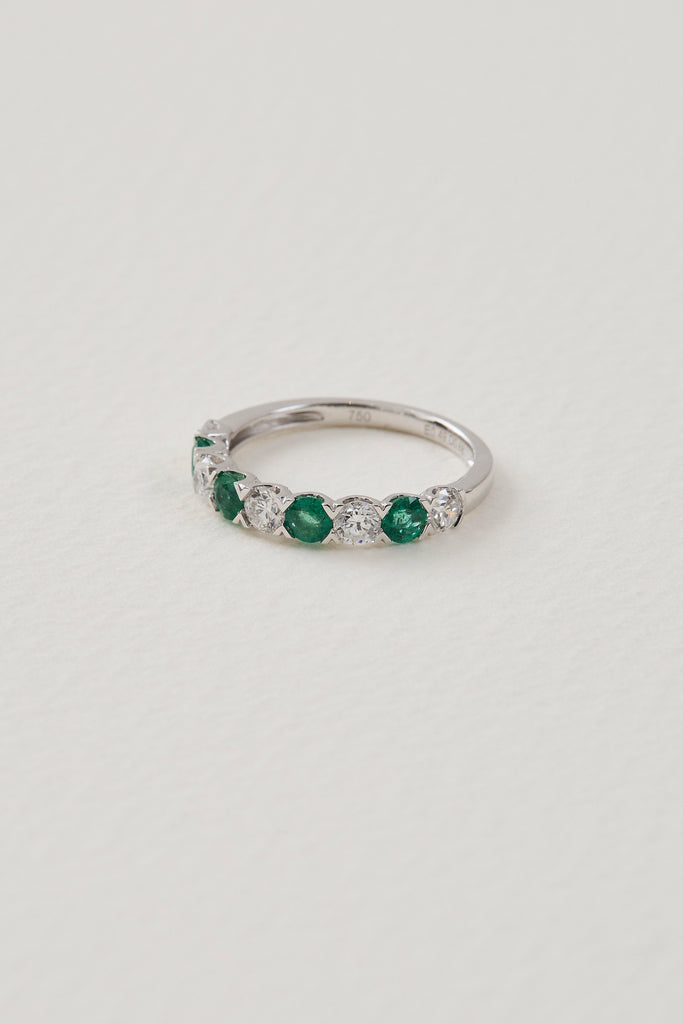 Emerald Half Eternity Band