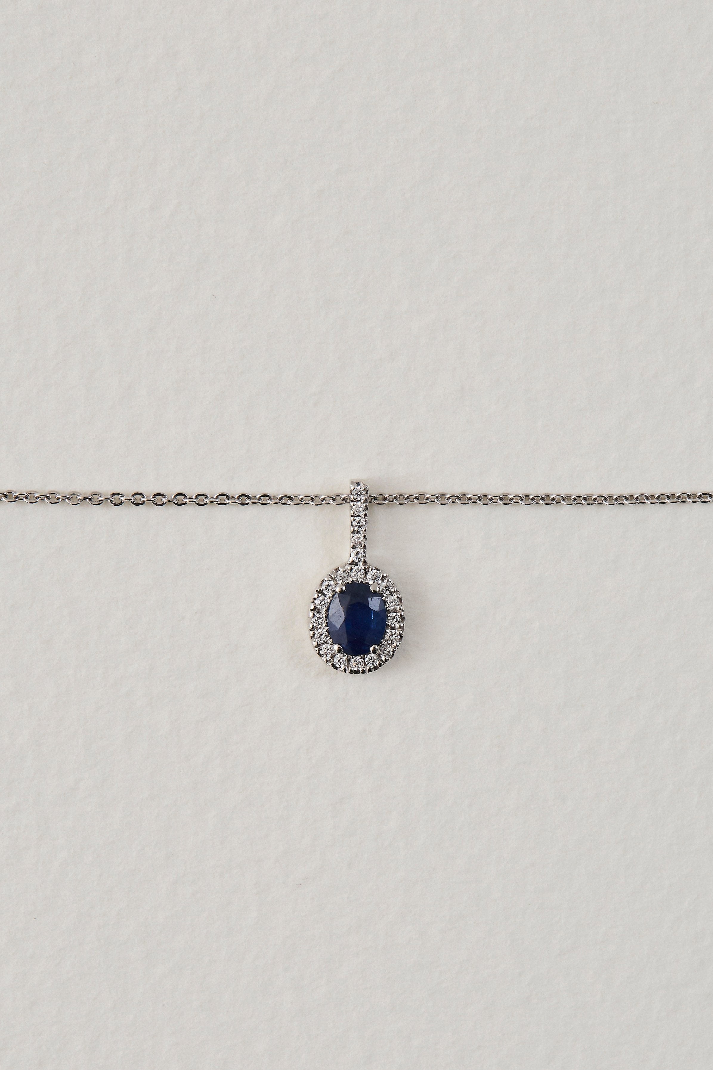 Sapphire Halo Necklace