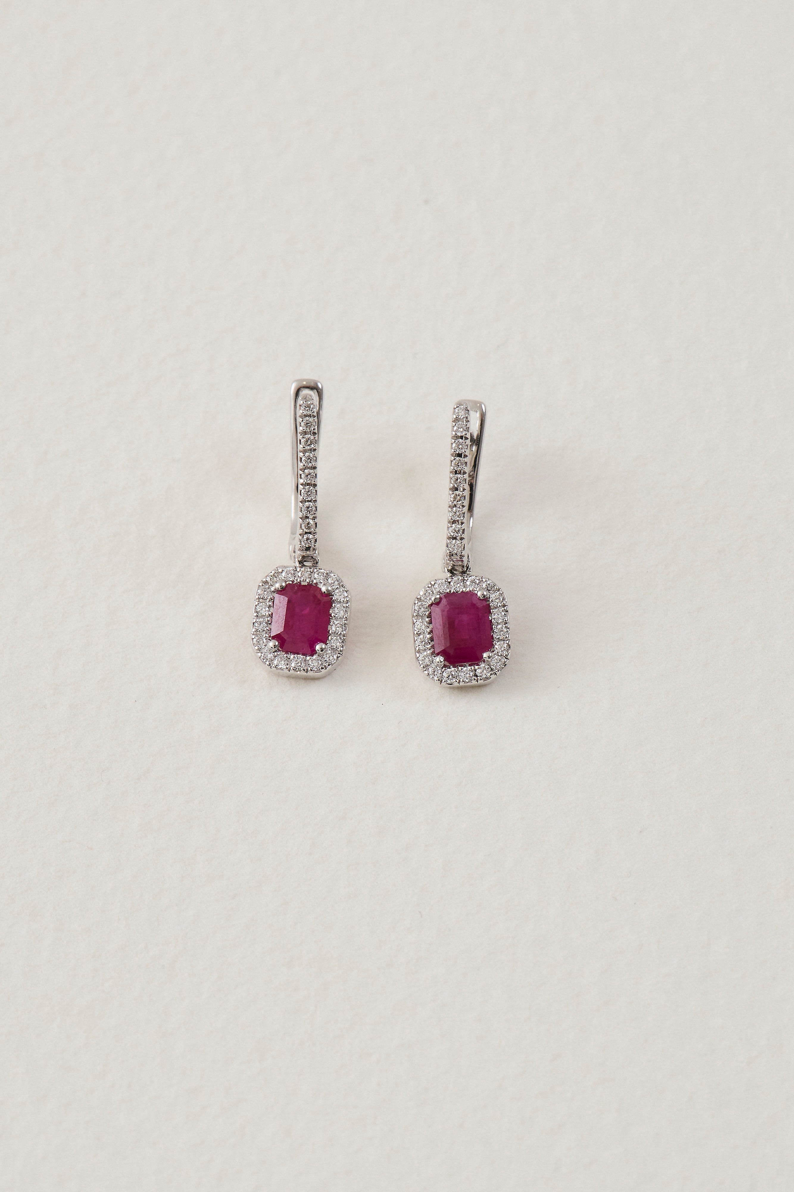 Ruby Deco Drop Earrings