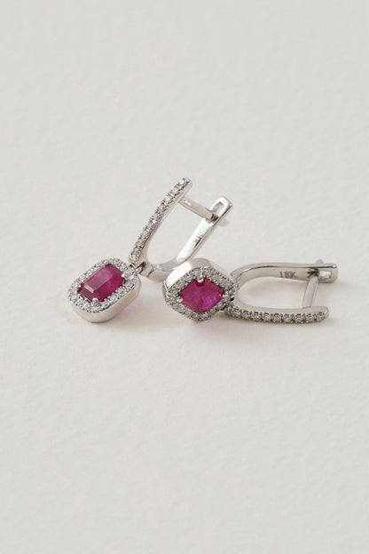 Ruby Deco Drop Earrings