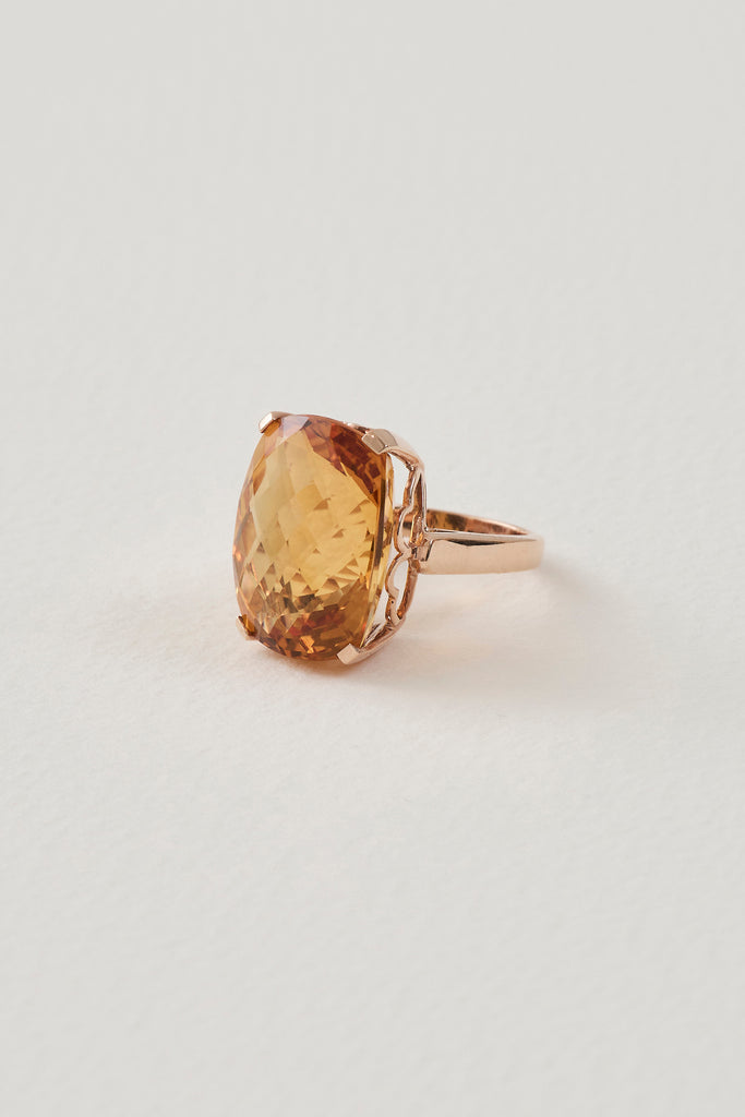 Mid Century Citrine Ring