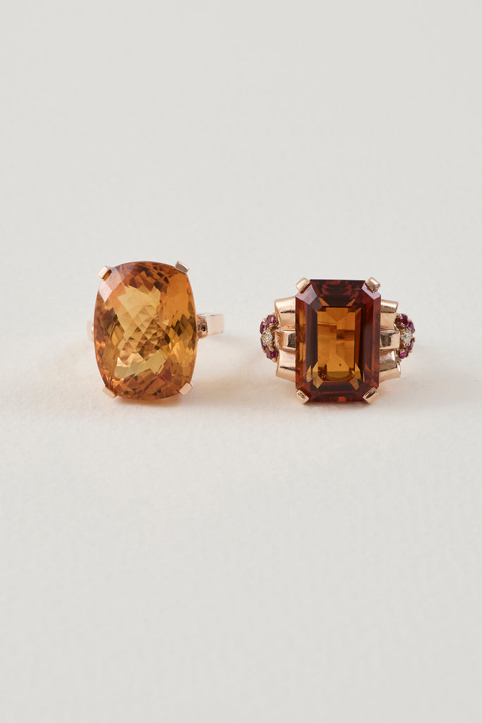 Mid Century Citrine Ring