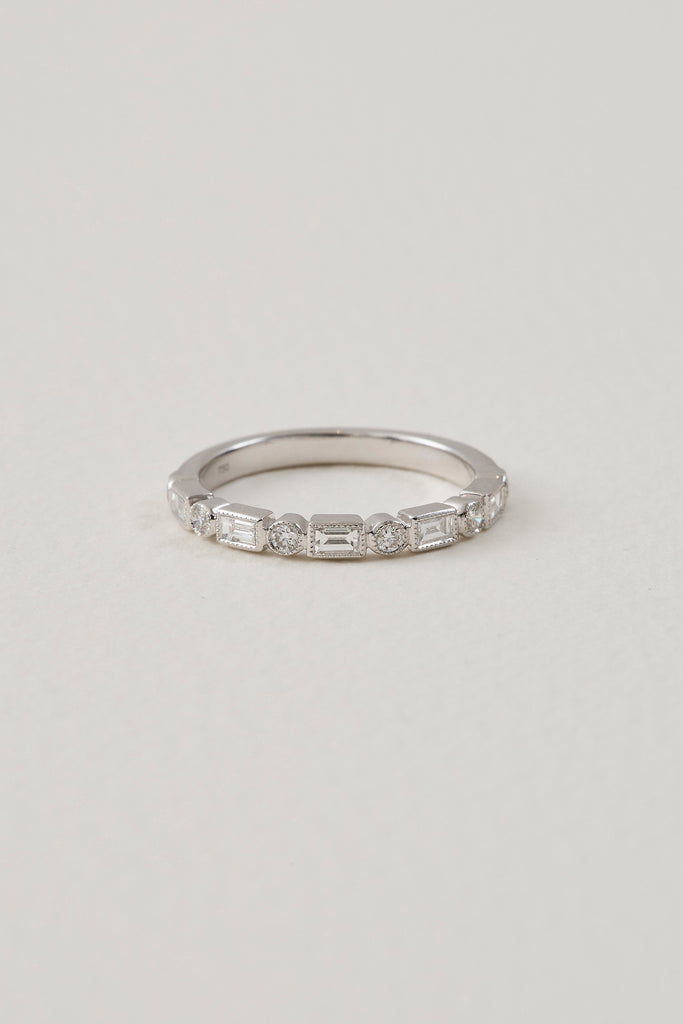Half Eternity Deco Inspired Band