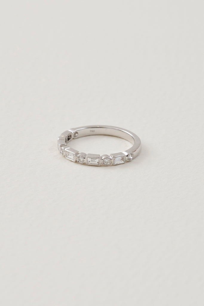 Half Eternity Deco Inspired Band