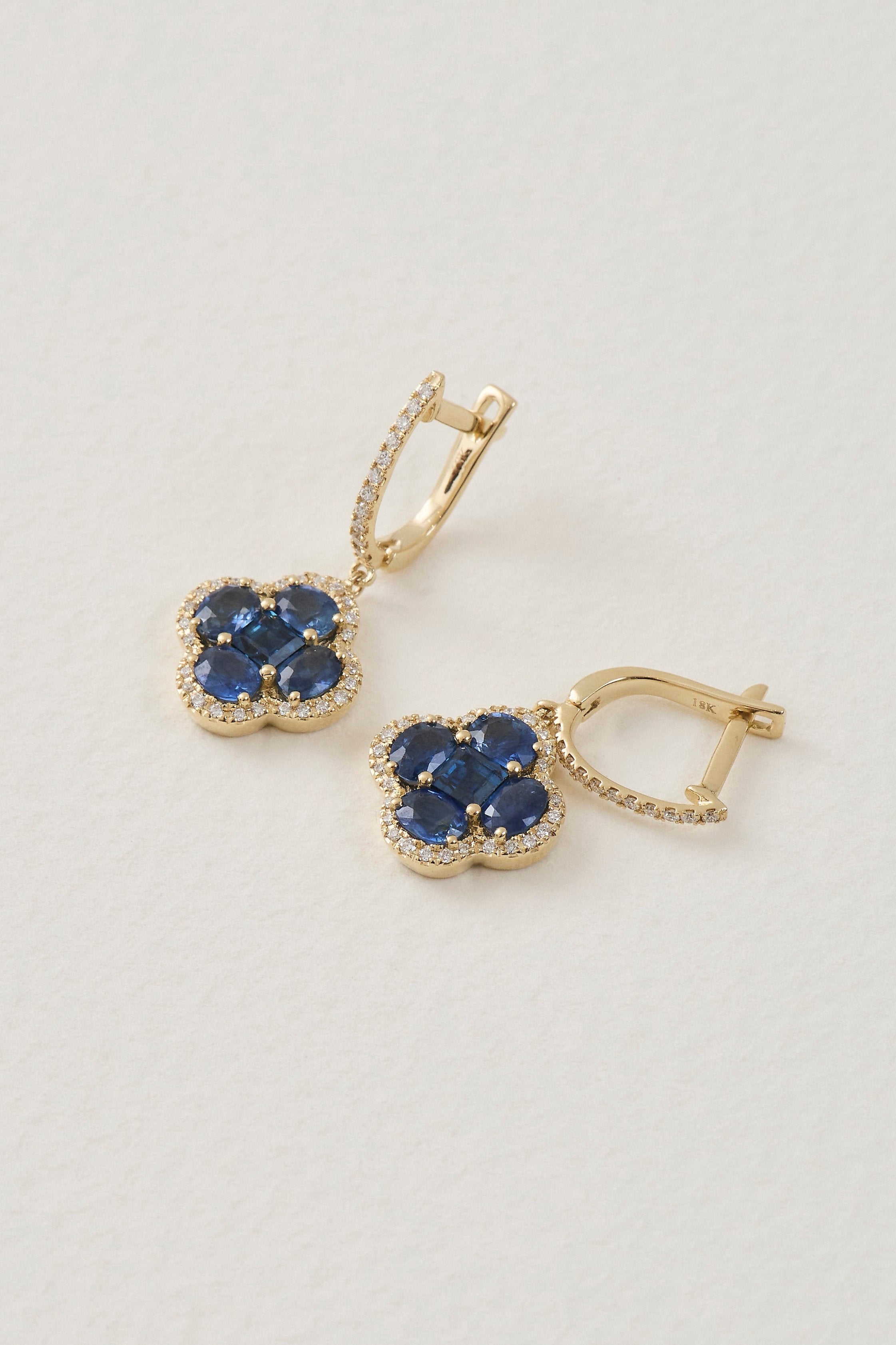 Sapphire Clover Earrings