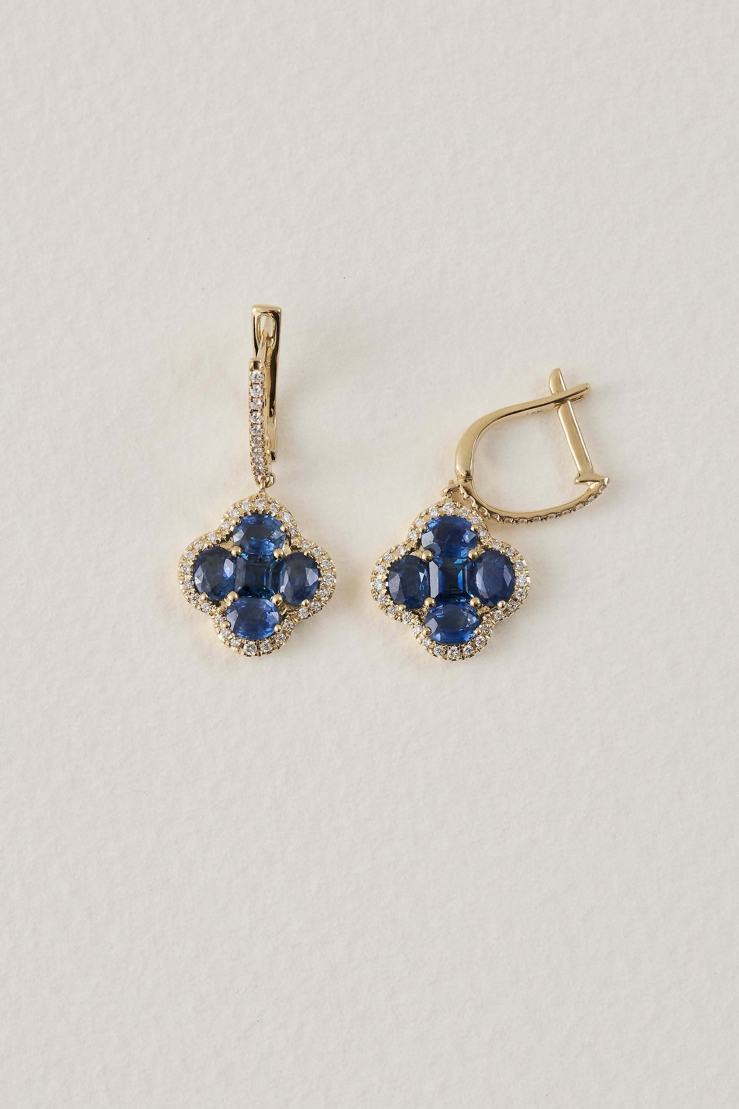 Sapphire Clover Earrings