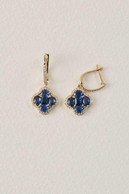 Sapphire Clover Earrings