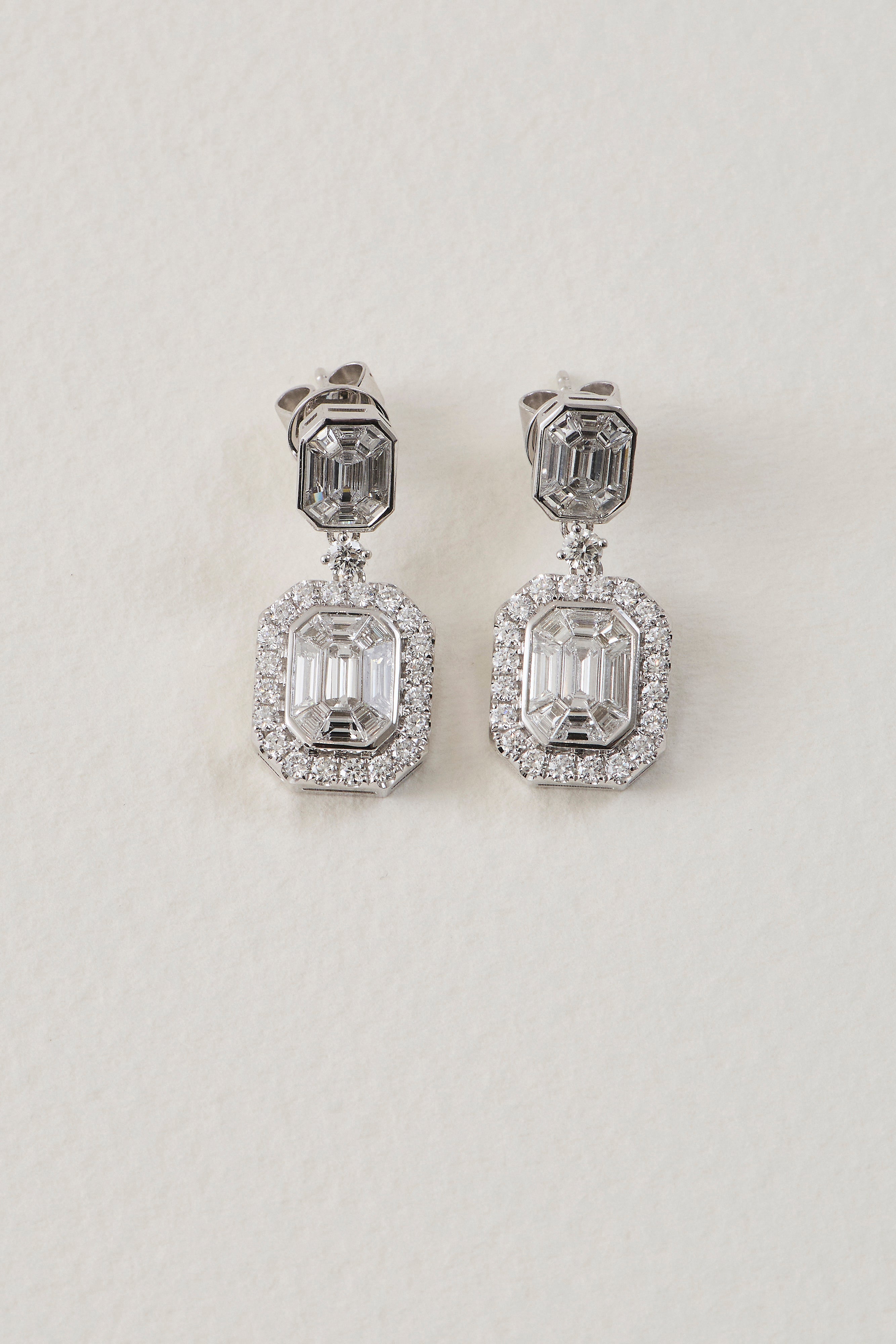 Diamond Deco Drop Earrings