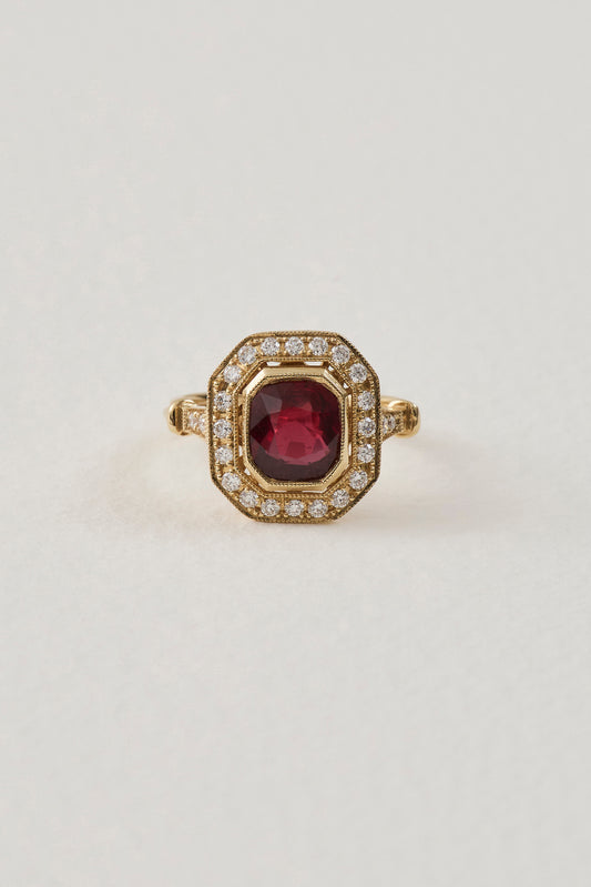 Ruby Art Deco Design Ring