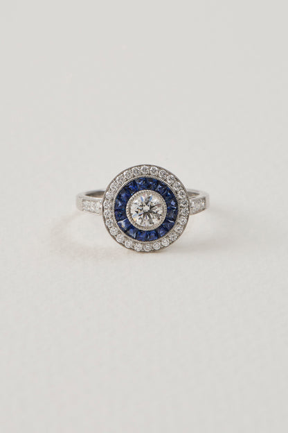 Sapphire Target Deco Ring