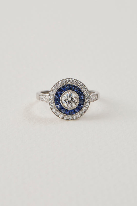 Sapphire Target Deco Ring