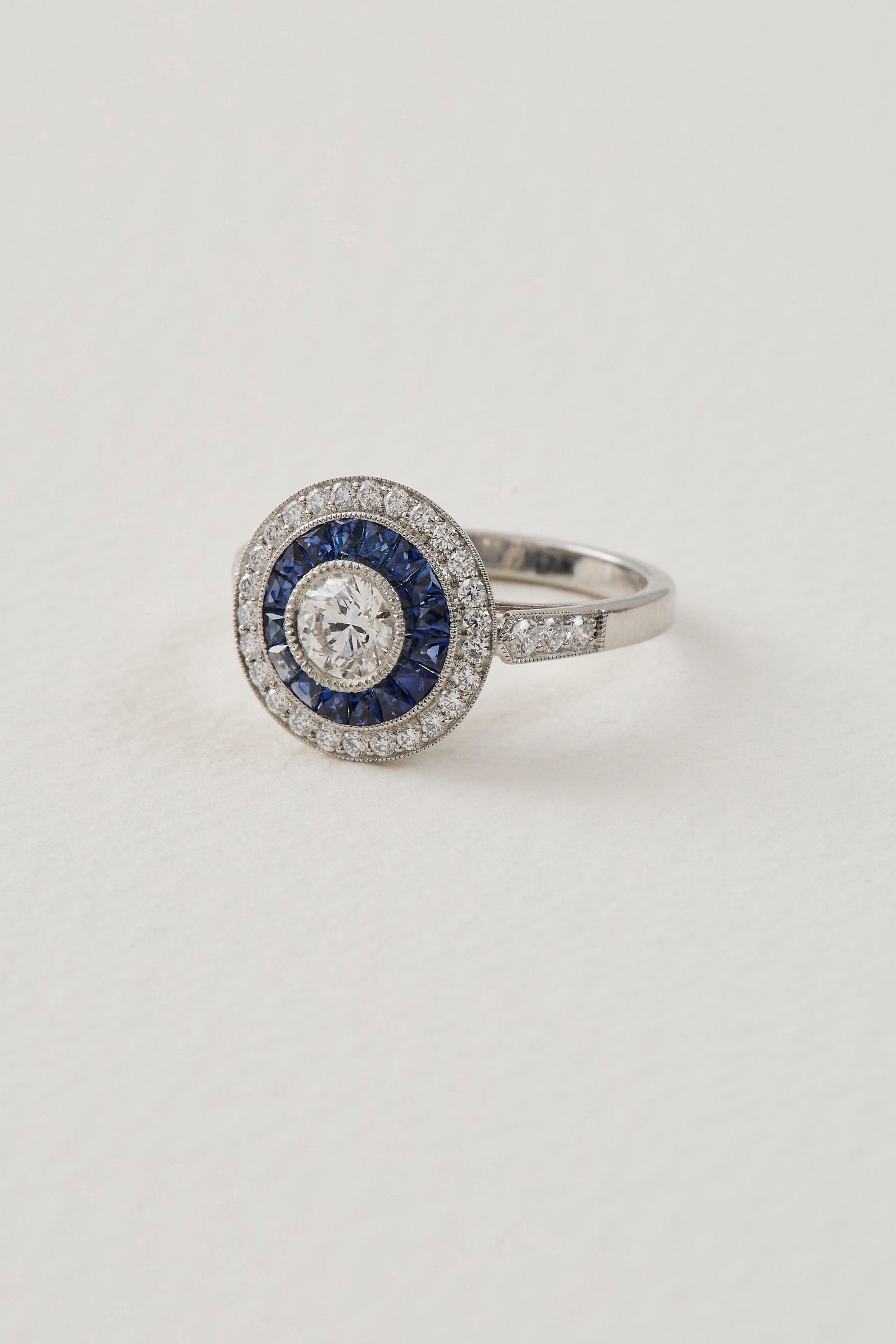 Sapphire Target Deco Ring
