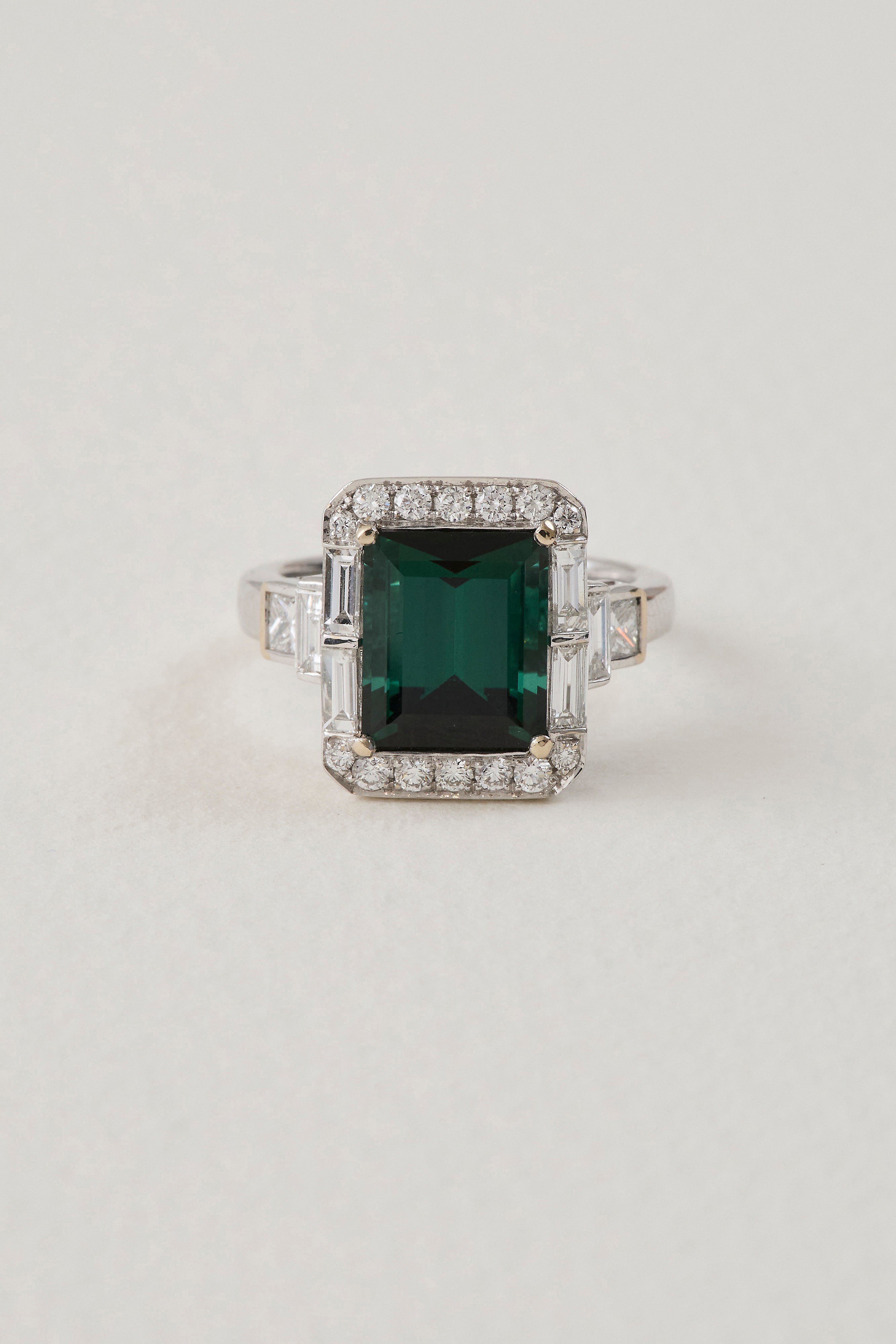 Tourmaline Deco Ring