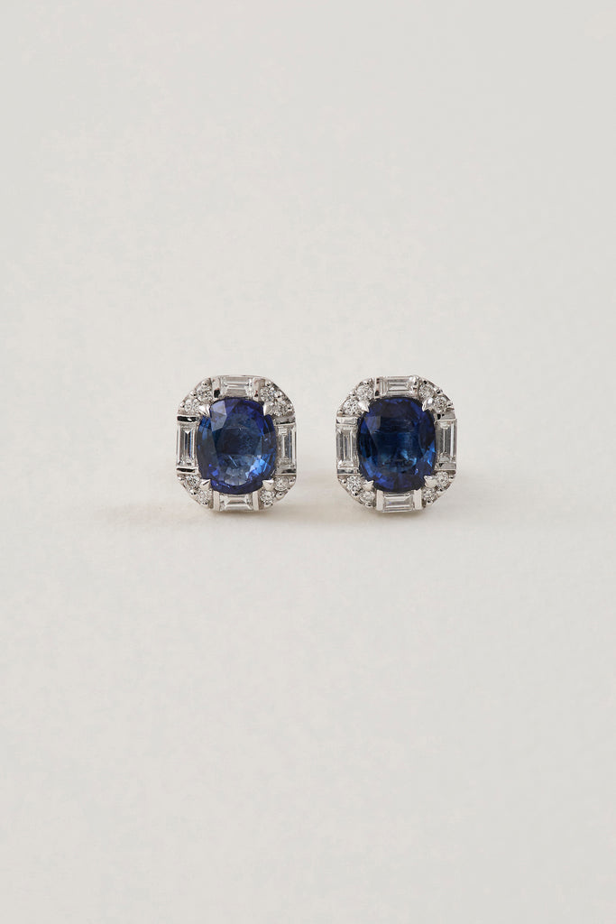 Sapphire Cushion Studs