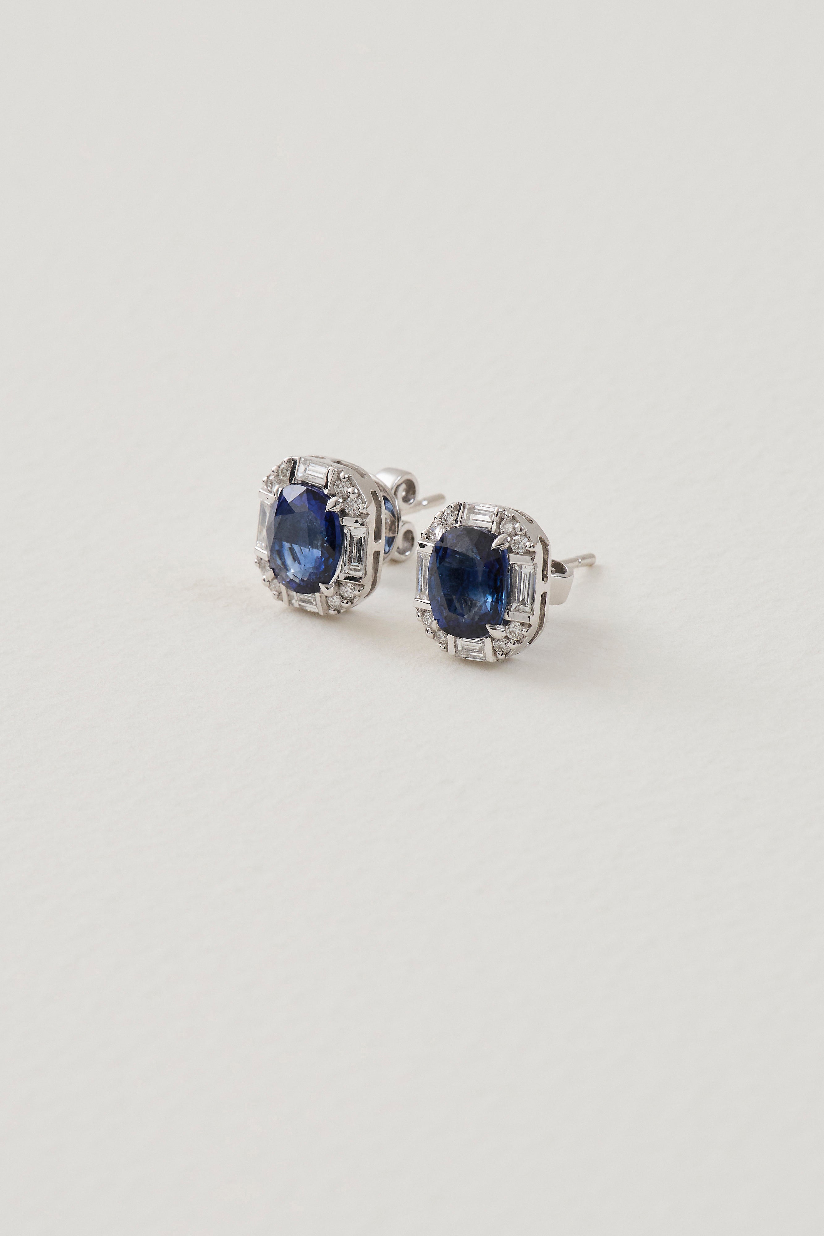 Sapphire Deco Studs