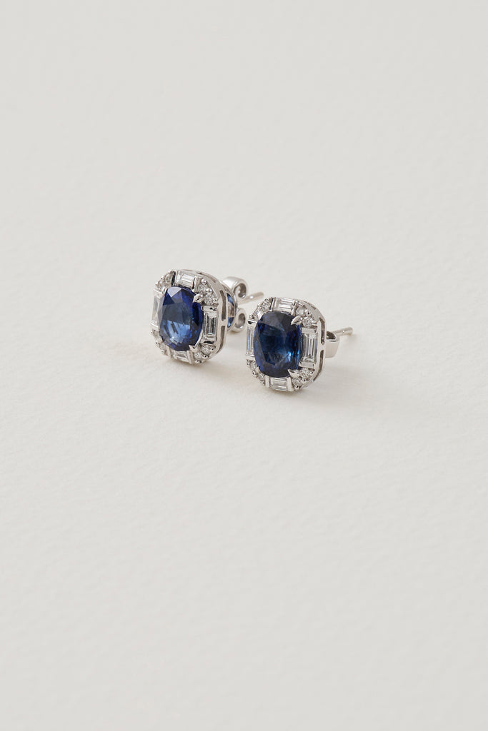 Sapphire Cushion Studs