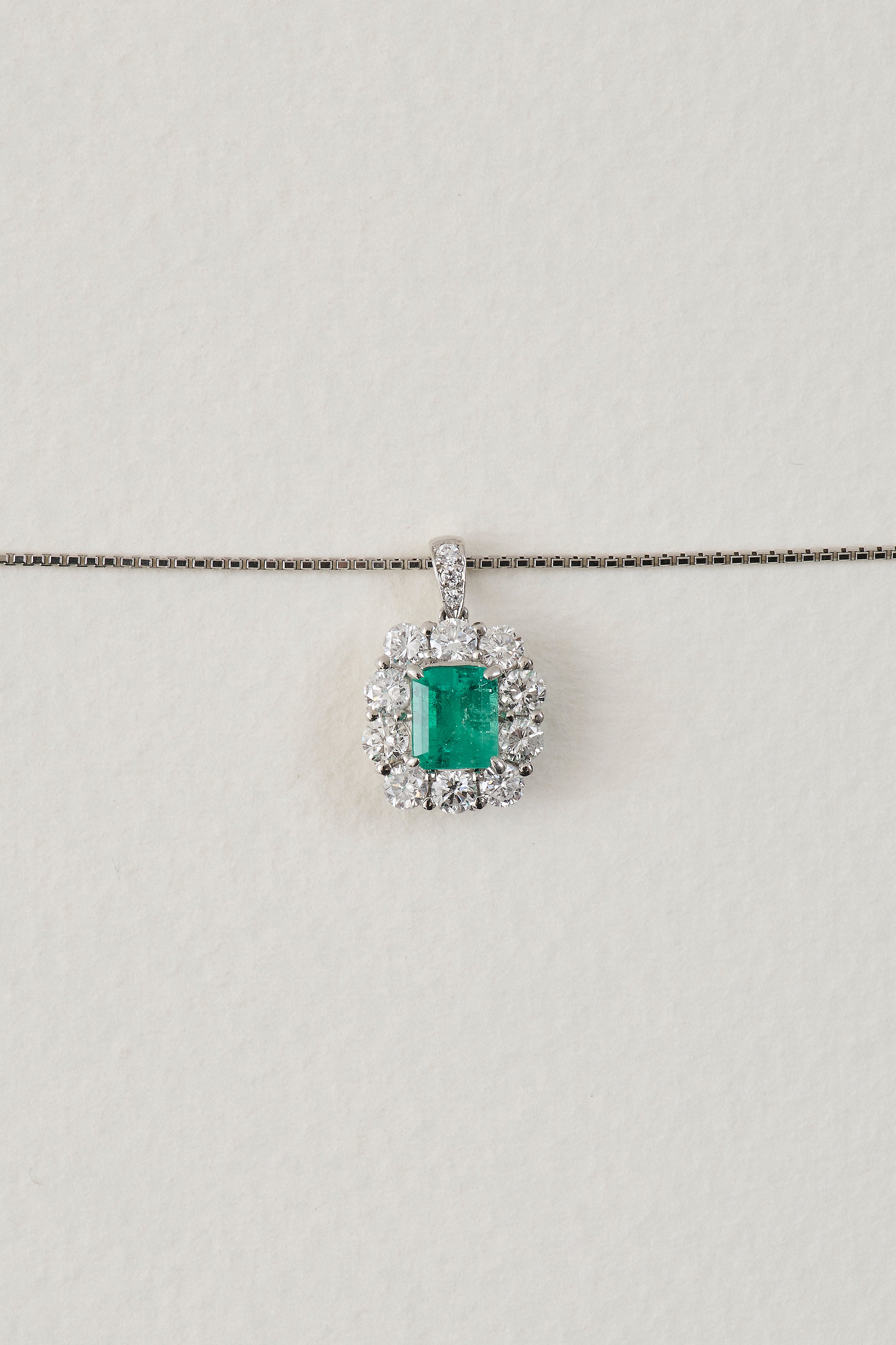 Emerald Halo Necklace