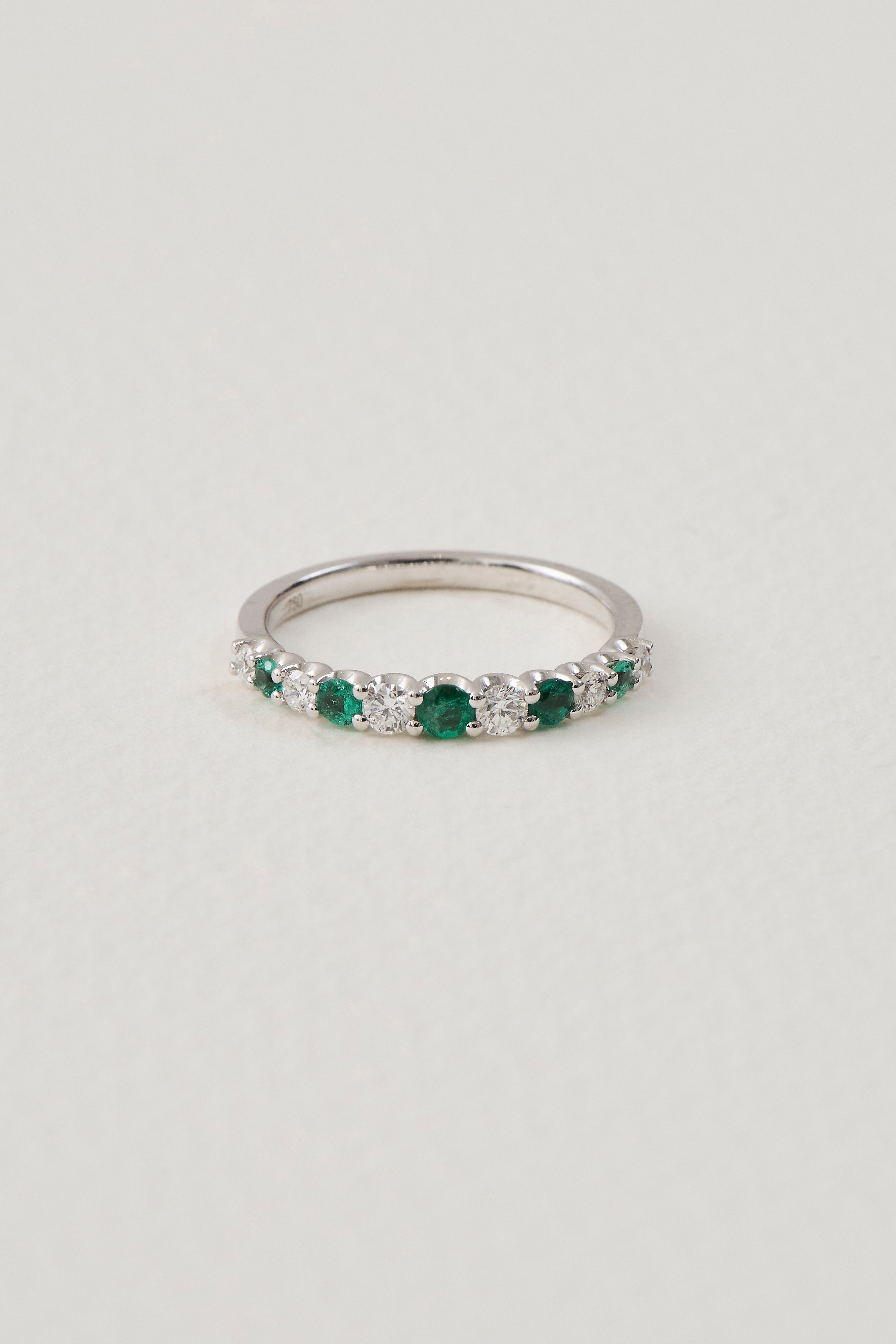 Emerald Half Eternity Band