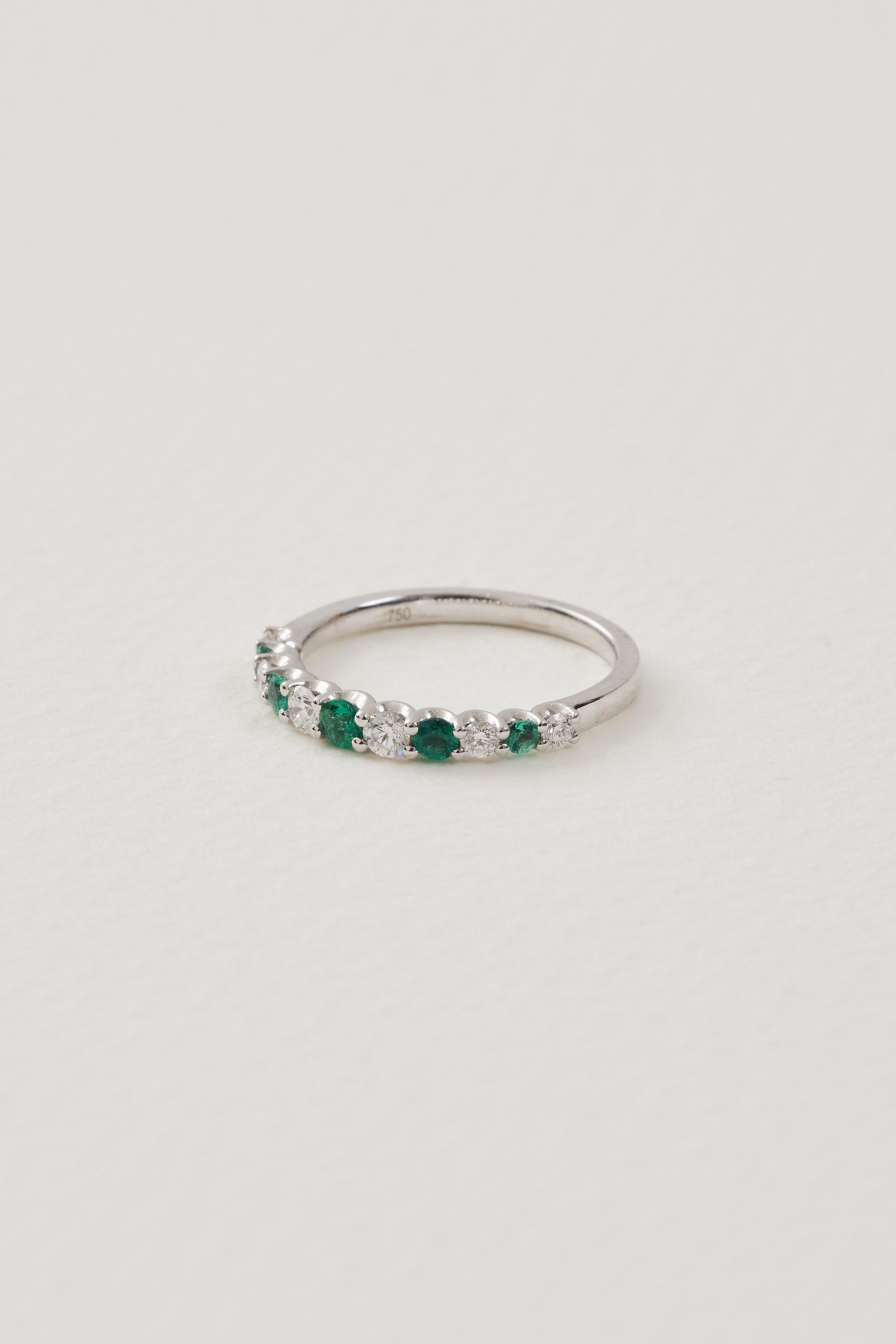 Emerald Half Eternity Band