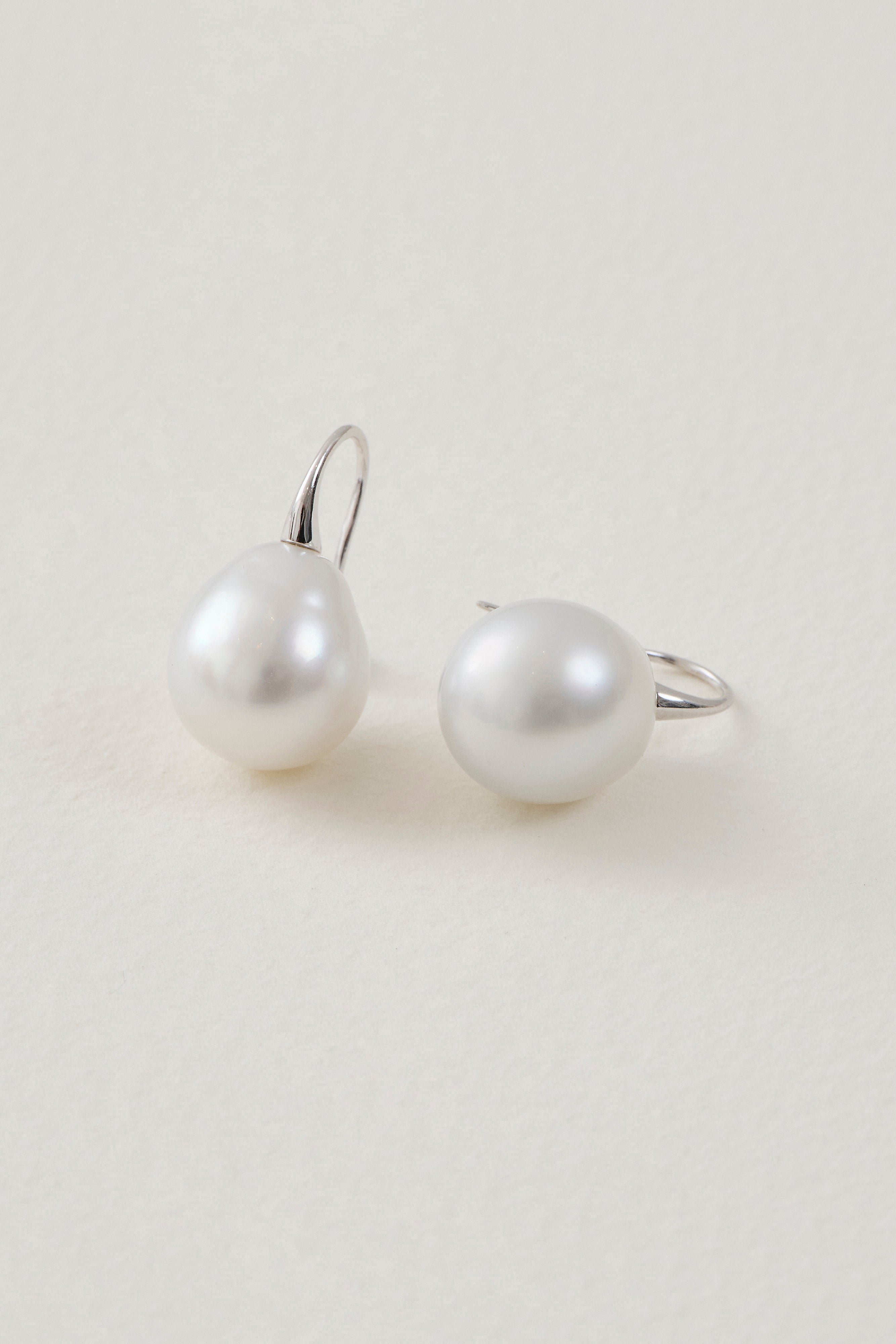 Pearl Oval Drop Earrings