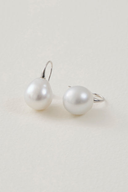 Pearl Oval Drop Earrings
