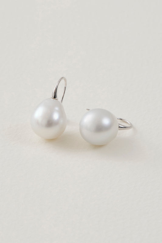 Pearl Oval Drop Earrings