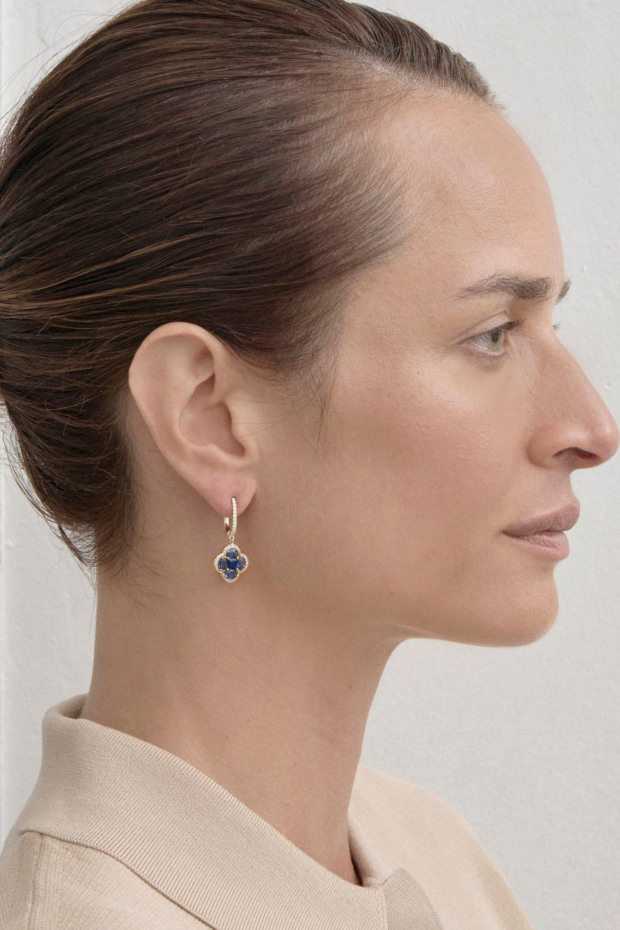 Sapphire Clover Earrings