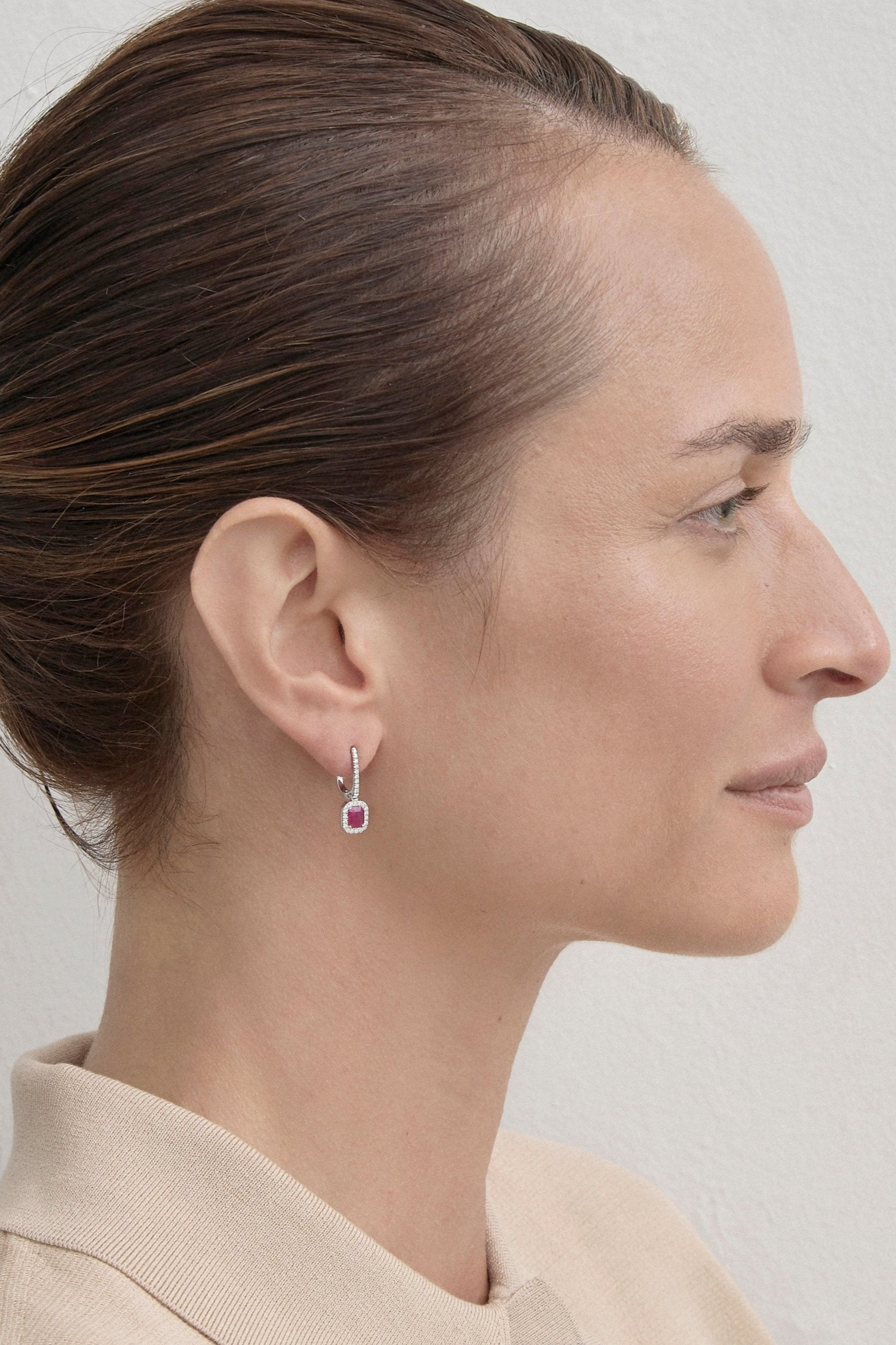 Ruby Deco Drop Earrings