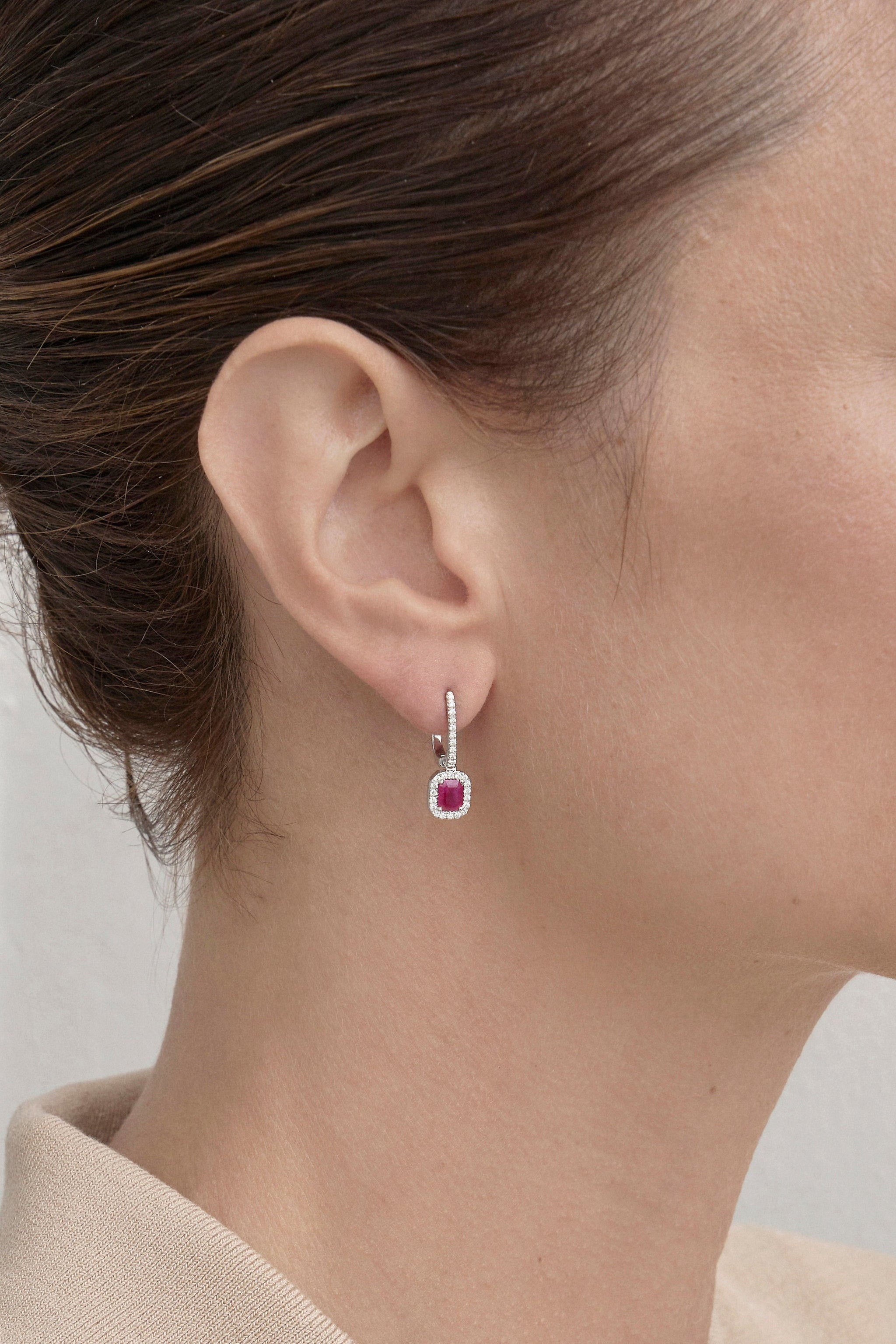 Ruby Deco Drop Earrings