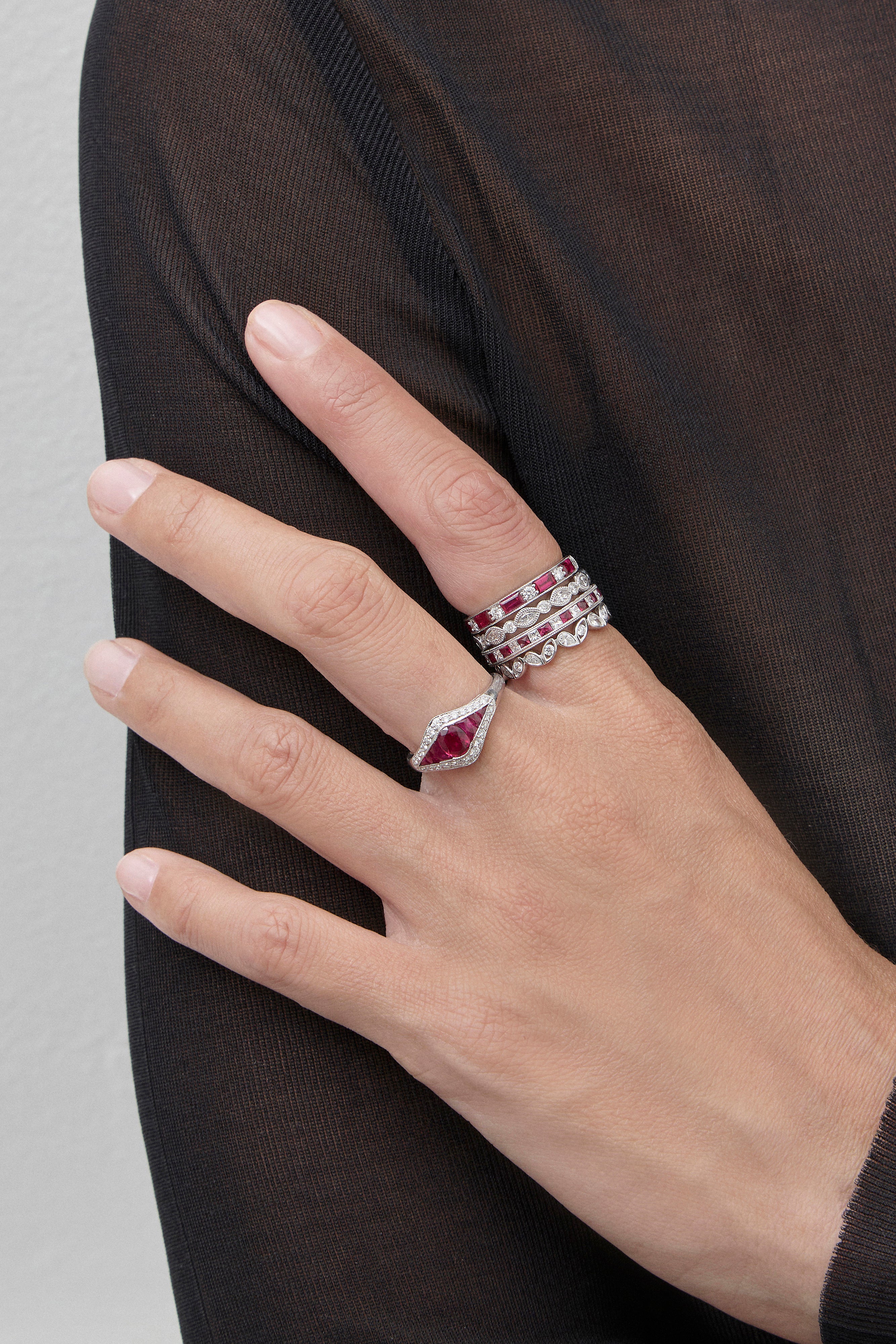 Ruby Half Eternity Band