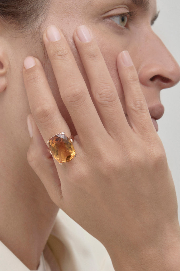 Mid Century Citrine Ring