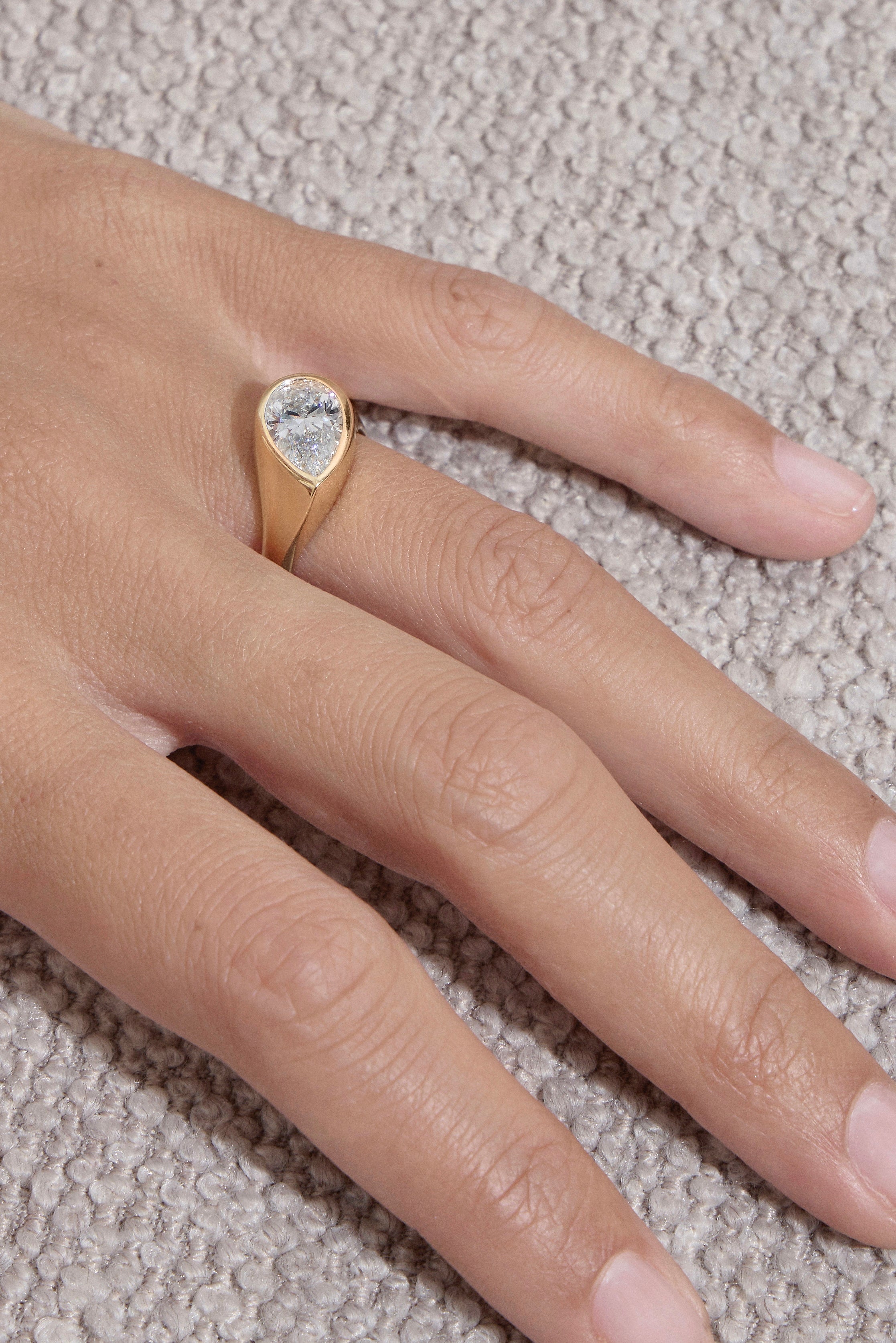 Pear Bezel Ring