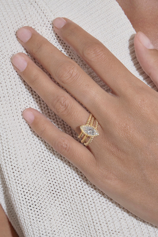 Marquise Twist Diamond Ring