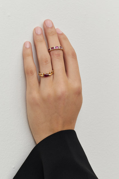 Ruby Half Eternity Band