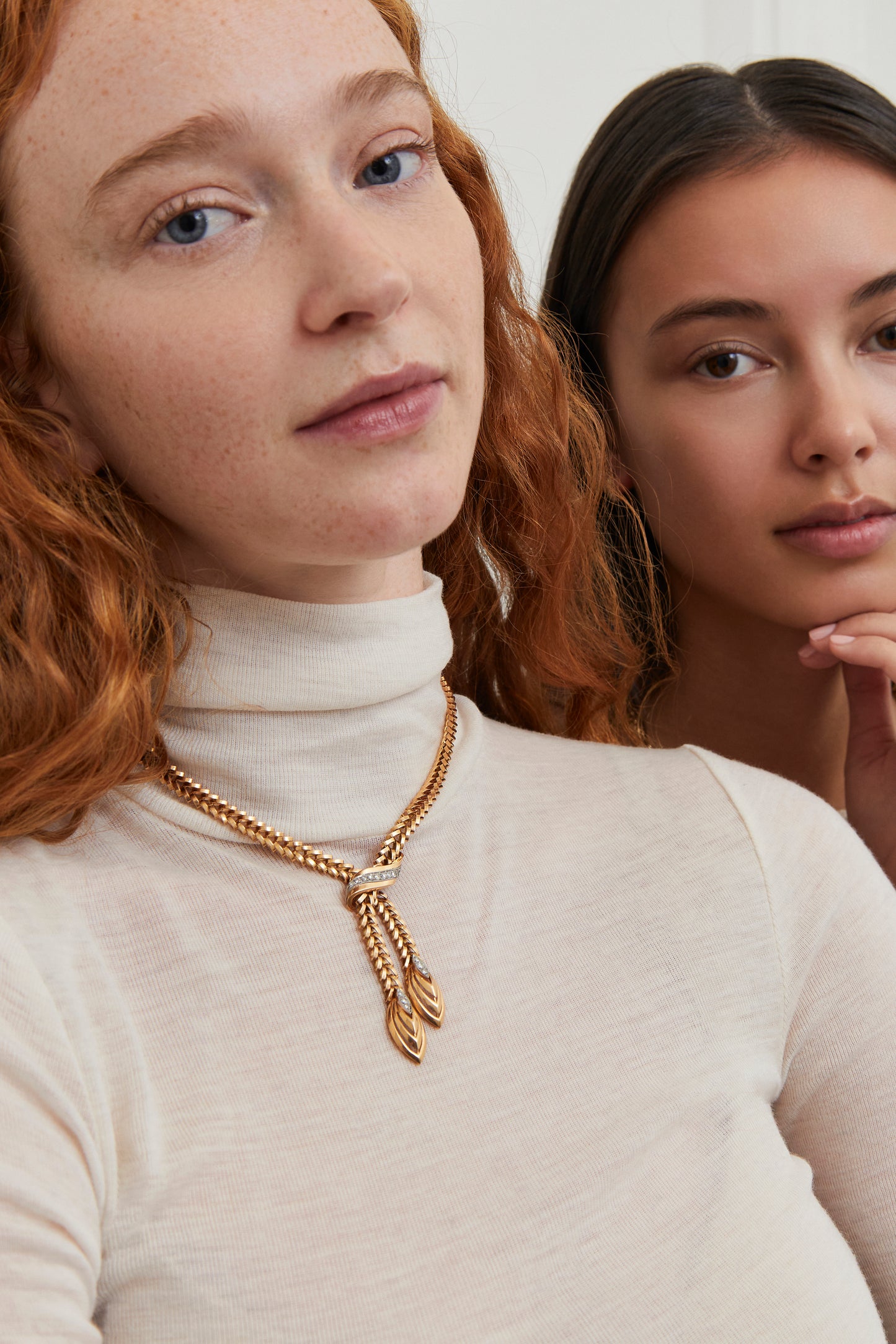 Mid-Century Lariat Diamond Necklace