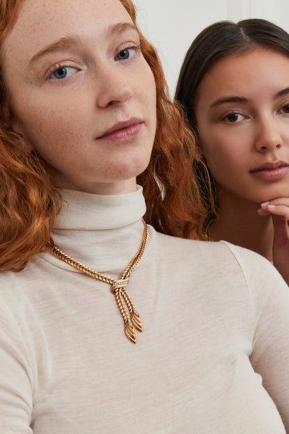Mid-Century Lariat Diamond Necklace