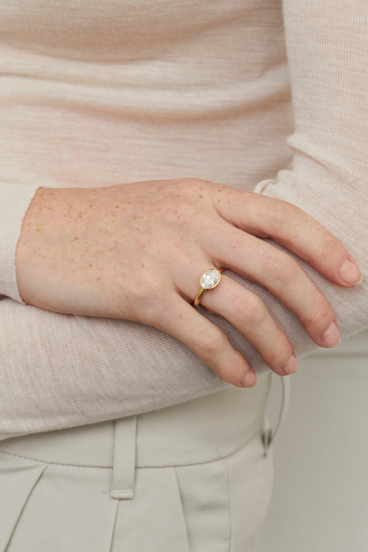 East-West Oval Bezel Ring