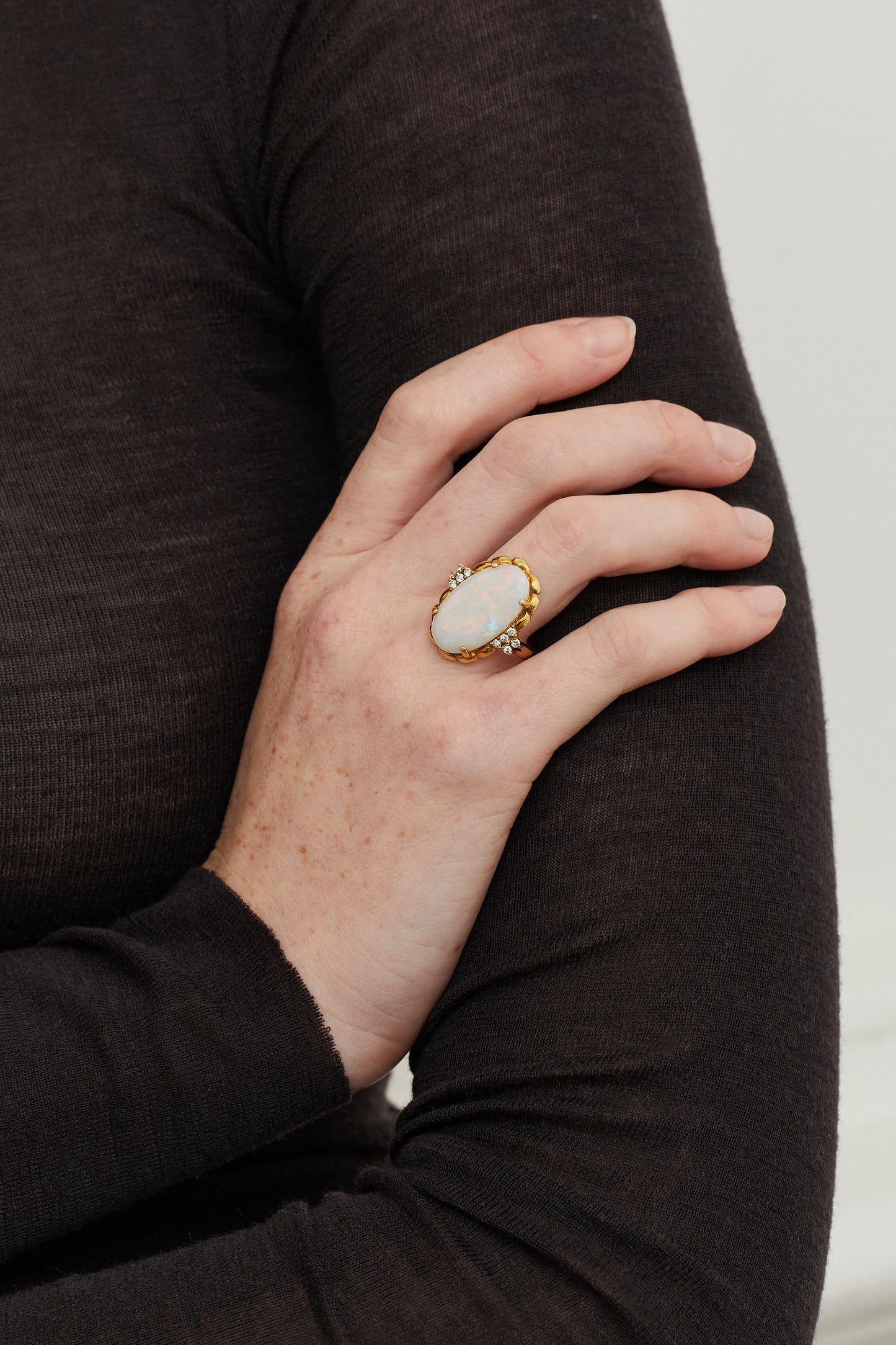 Mid-Century Opal Ring