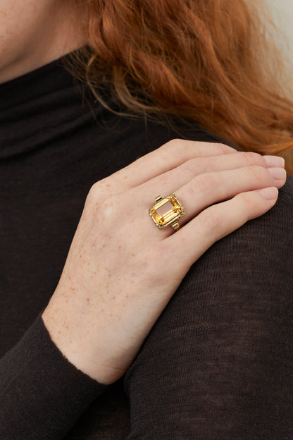 Mid-Century Citrine Ring