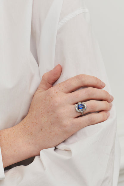 Sapphire Art Deco Design Ring