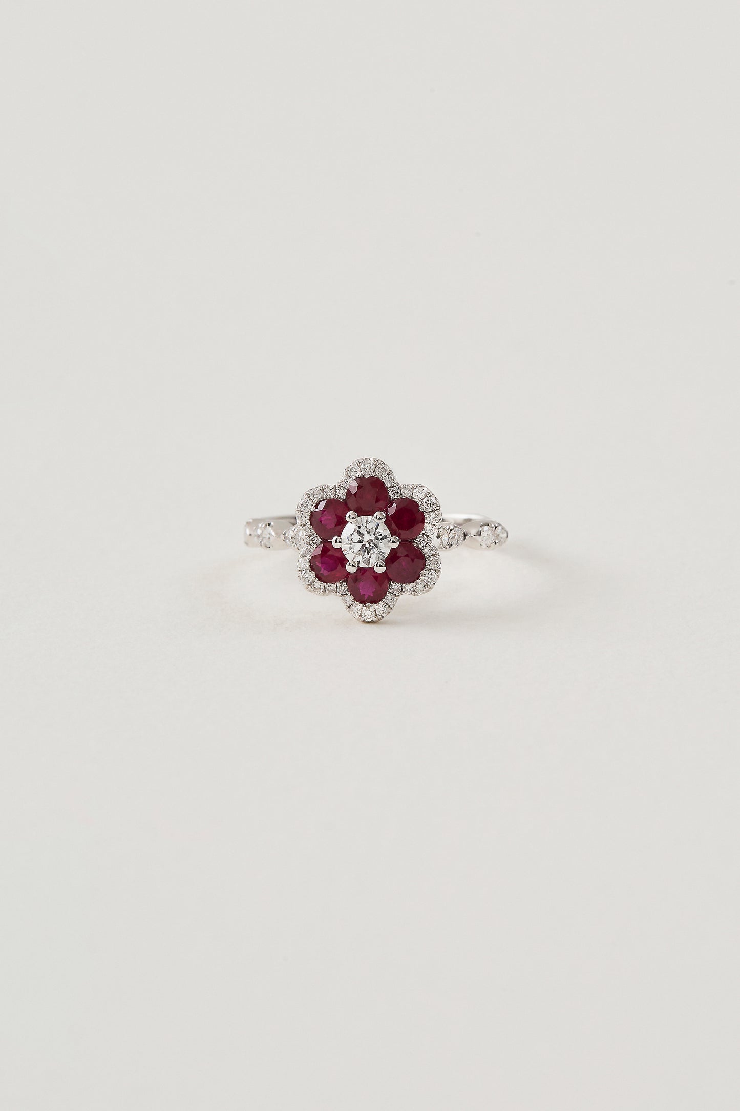 Ruby Floral Cluster Ring