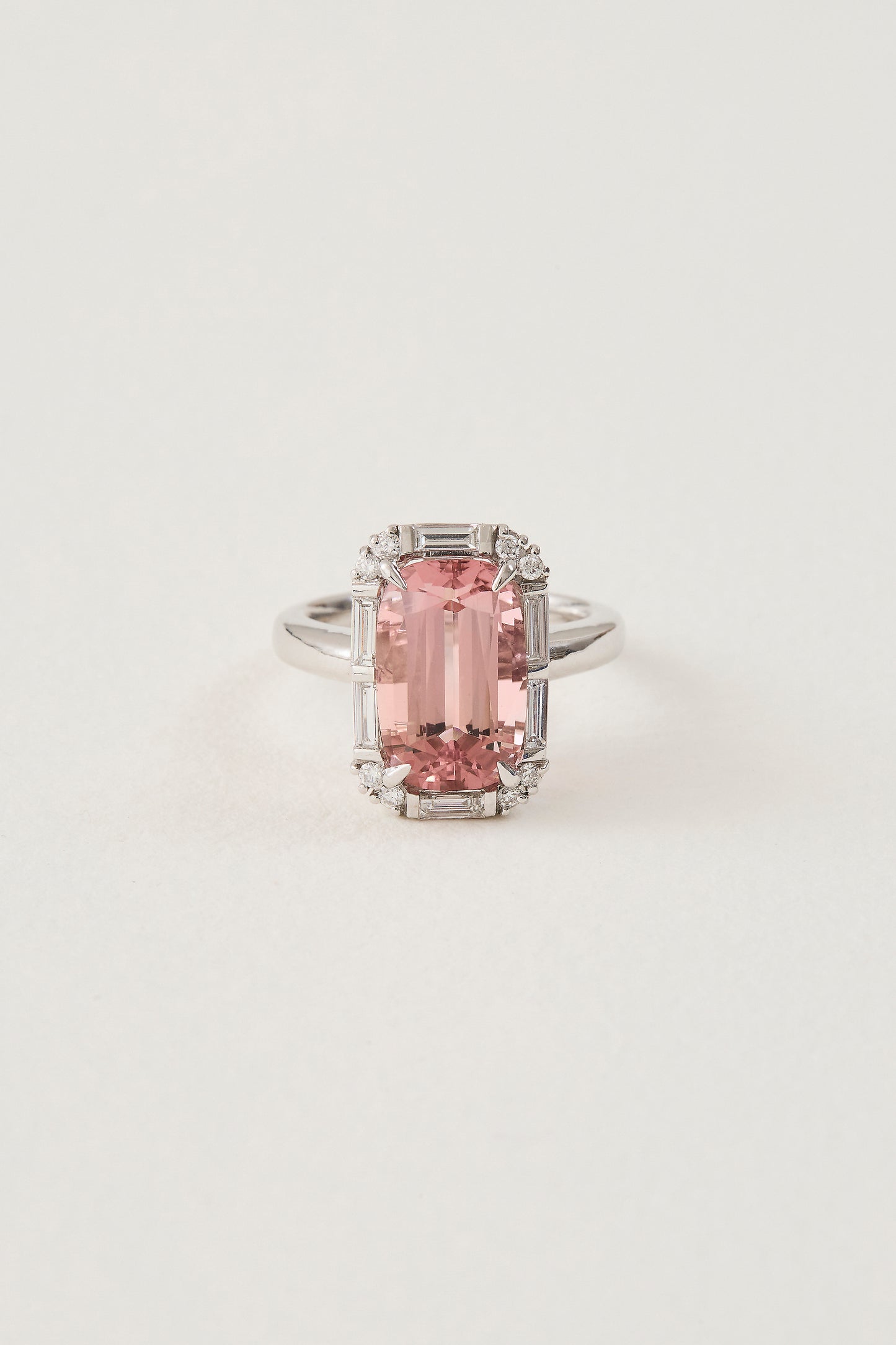 Morganite and Diamond Deco Inspired Ring