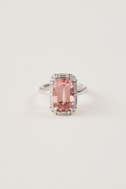Morganite and Diamond Deco Inspired Ring