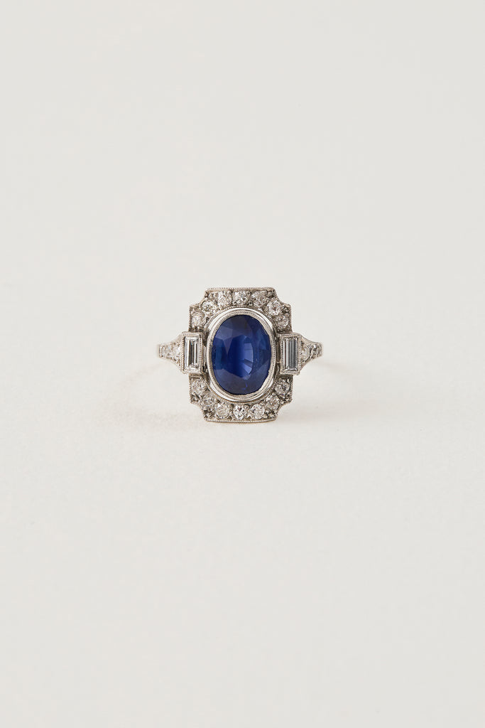 Sapphire Art Deco Design Ring