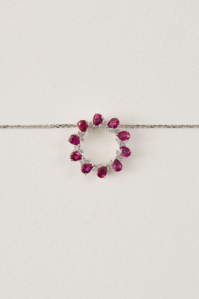 Ruby Wreath Necklace