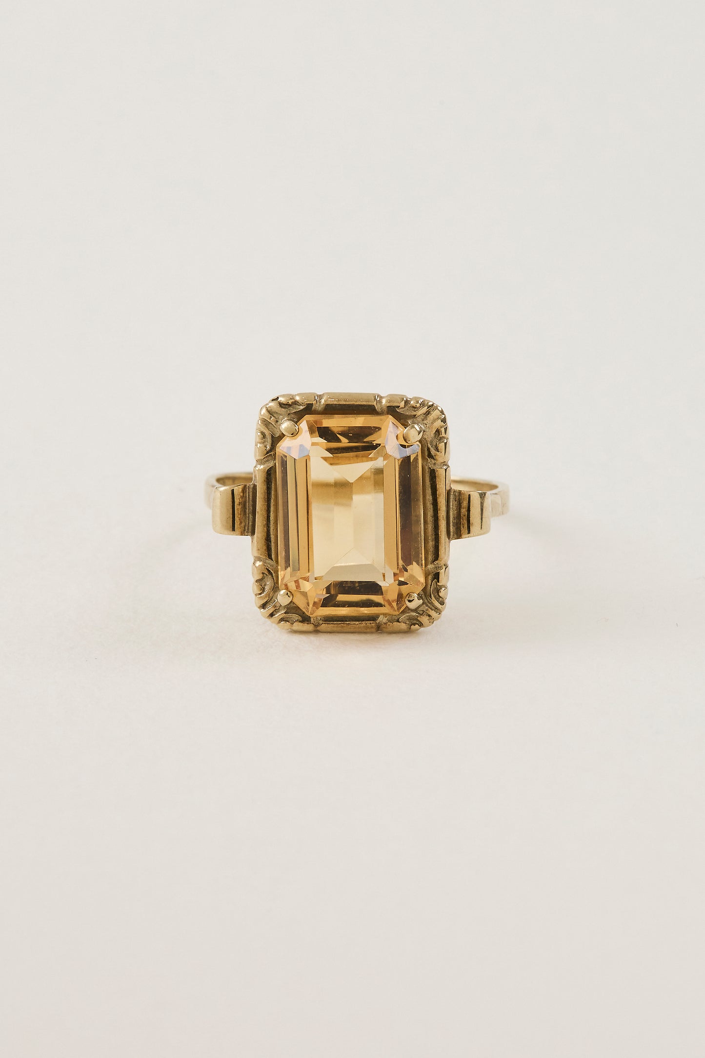 Mid-Century Citrine Ring