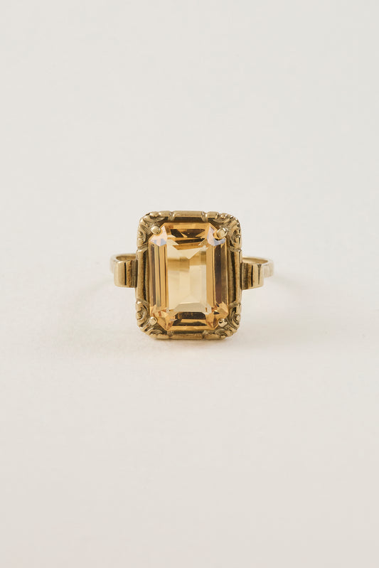 Mid Century Citrine Ring