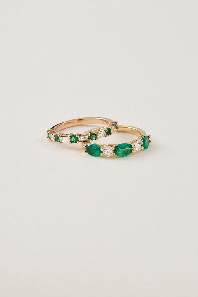 Emerald Half Eternity Band