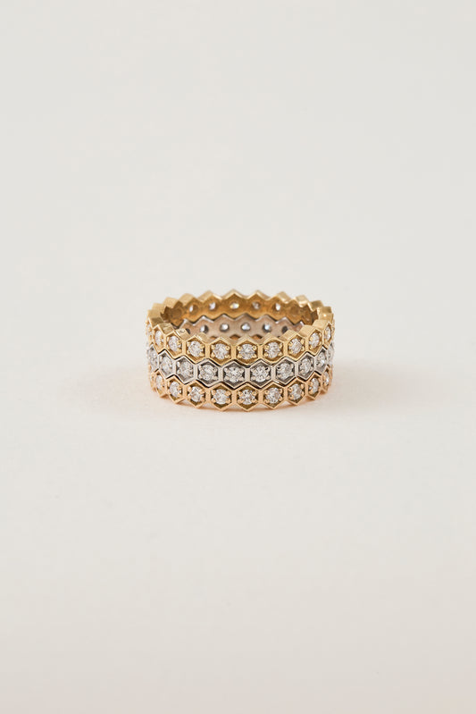 Hexagonal Diamond Eternity Band