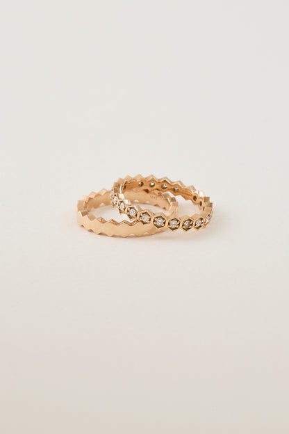Hexagonal Diamond Eternity Band